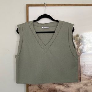 Zara Olive Sweater Vest